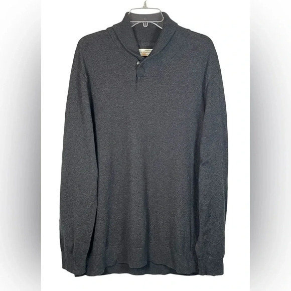 HAWKER RYE COTTON CASHMERE SHAWL COLLAR GRAY SWEATER MEN'S SIZE‎ XXL - Picture 1 of 7